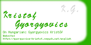 kristof gyorgyovics business card